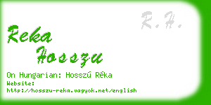 reka hosszu business card